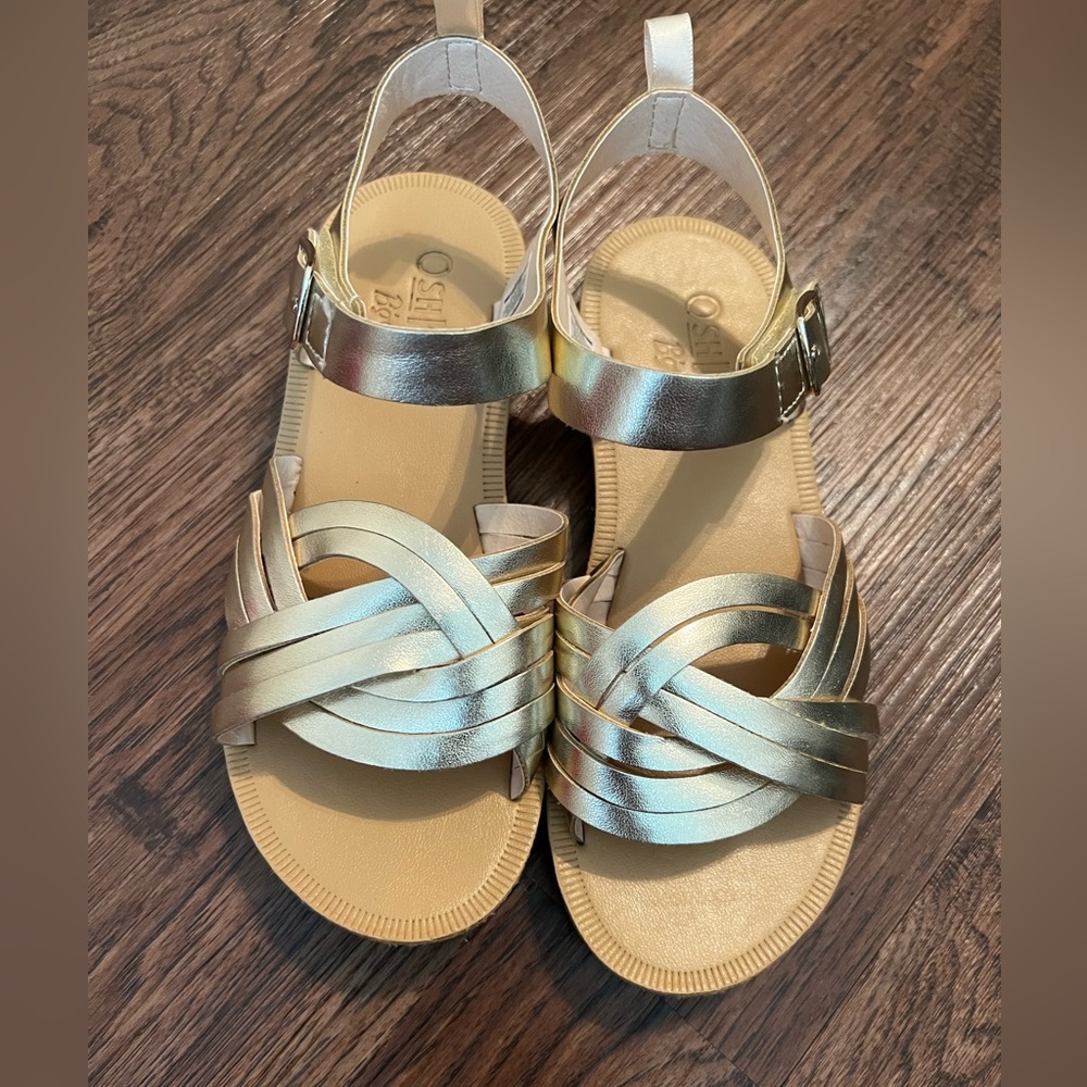 SOLD- OshKosh Kids gold sandals size 13m